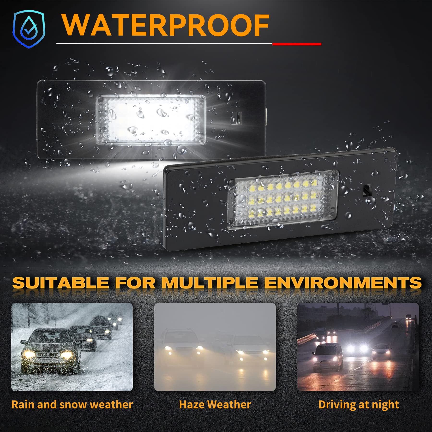 Luci a LED per targa BMW E81 E87 E87N E63 E64 E46LCI E85 E86 E89 F20 F12 F13 MINI Cooper R55, 2 pezzi, luci targa, design Canbus, luci posteriori a LED senza errori
