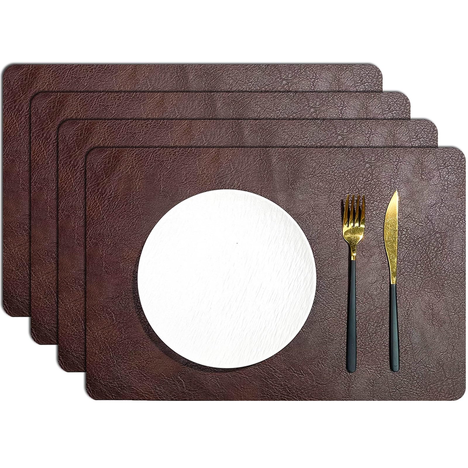Décoration de Table, Sets de Table, Lot de 4 Sets de Table de Cuisine, en Similicuir résistant à la Chaleur, antidérapant et imperméable