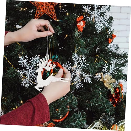 Miniatura 5 de Abaodam 3 piezas de ciervos colgante de Navidad decoración de venado volador adorno acrílico reno estatuilla colgante de alce decoración de alce