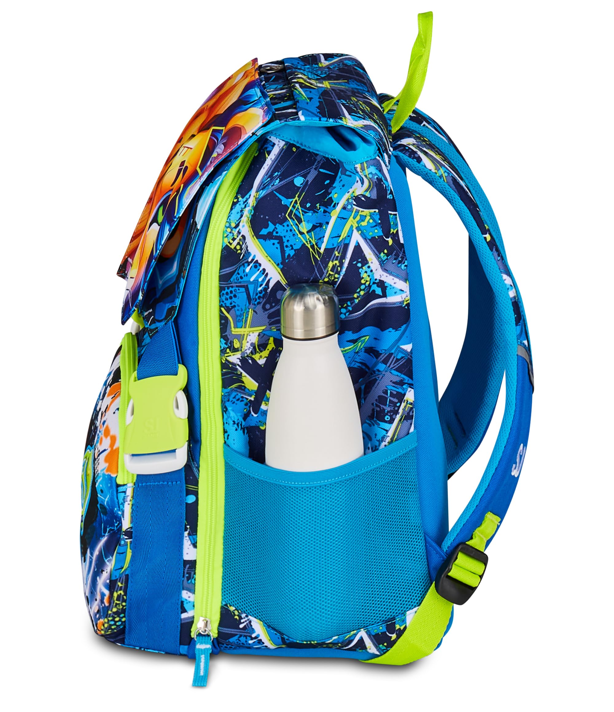 SJ GANG STYLE JAM GANG Zaino Doppio Scomparto Estensibile, Blu, Maxi Capienza, Schienale Preformato, Bambino, Scuola Elementare