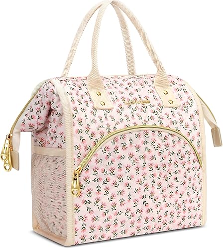 Miniatura 13 de Bolsa de Almuerzo para Mujeres Aislada Caja de Almuerzo de Apertura Amplia Bolsa Tote de Almuerzo Portavasos Grande Organizador Térmico de Violeta