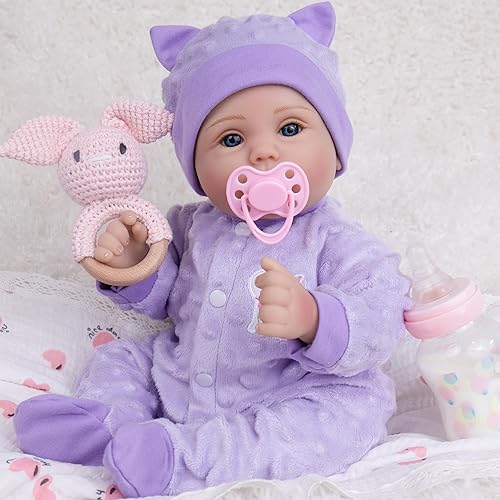 Miniatura 13 de Muñecas Reborn de Bebé Realistas - Muñeca de Bebé Realista de Vinilo Suave de 18 Pulgadas, Muñeca Poseable de la Vida Real para Regalos para Niños