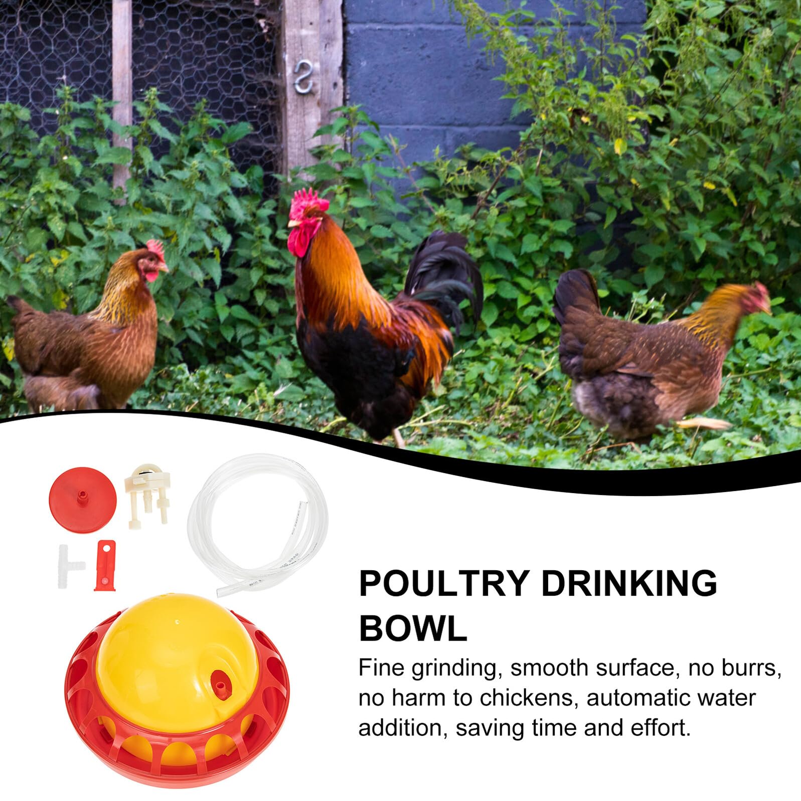DOITOOL Bebedero Automático y Dispensador de Agua Instalación Sencilla de Plástico 1 Set para Pollos y Aves para Ganadería en Granja