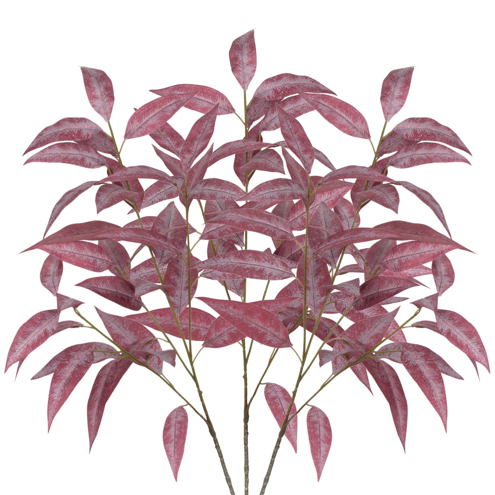 3PCS Artificial Eucalyptus Stems 100cm Long Stem with Rosy Brown Eucalyptus Leaves Fake Silk Eucalyptus Branches Faux Greenery for Flower Arrangement Home Office Wedding Centerpiece Decoration โ image 1