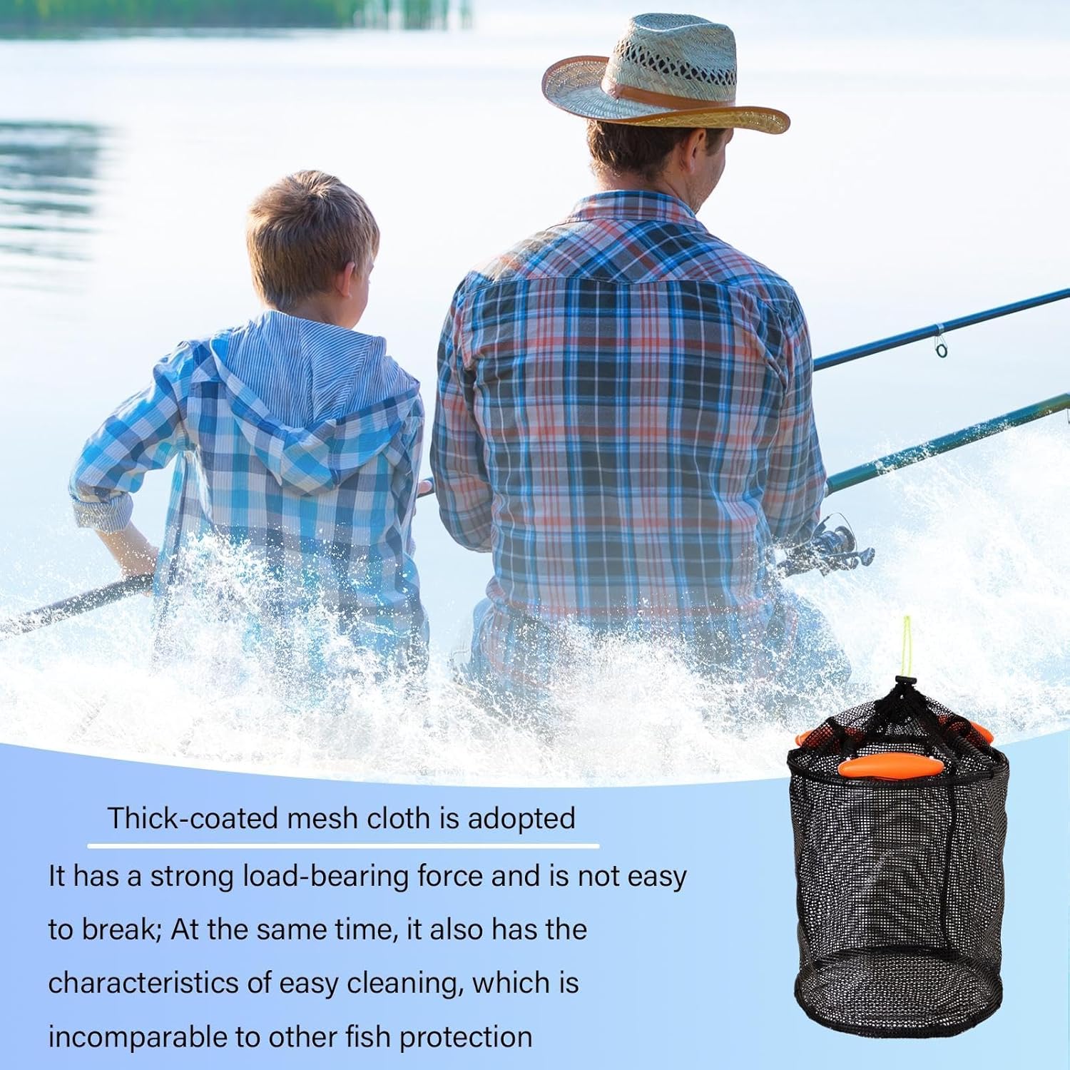 フィッシングネットバッグ フローティングフィッシングバスケットバッグ 釣具 用品 折りたたみ式 メッシュ フィッシュガード フィッシ