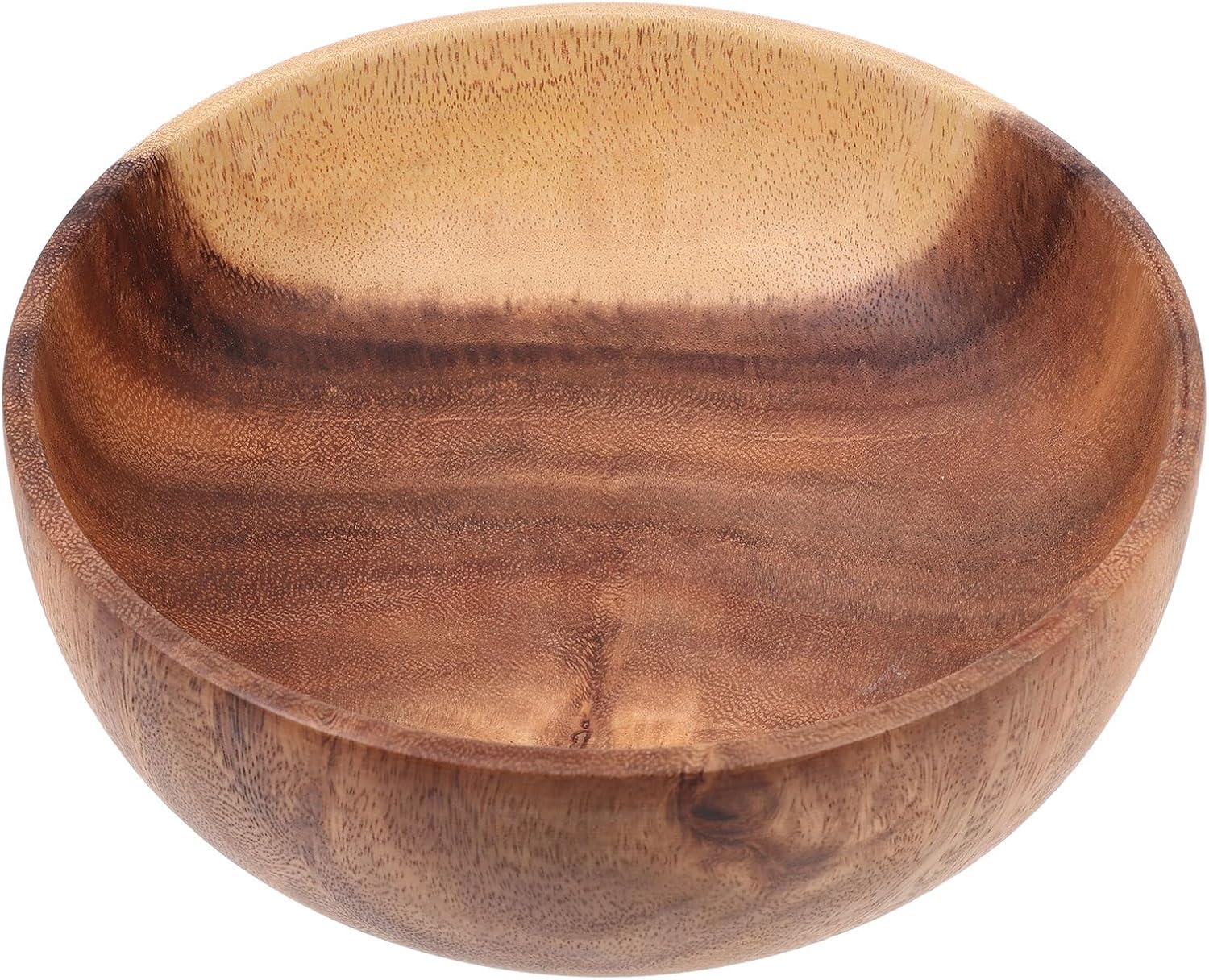 VICASKY Acacia Wood Salad Bowl 6.2x7.5 Inch Handmade Wooden Fruit Bowl Kitchen Food Container for Single Serving