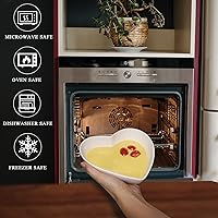 Vista 3 de Juego de 2 platos de ensalada profundos en forma de corazón de porcelana, cuencos de corazón de 7 pulgadas para servir postreaperitivofruta, 19