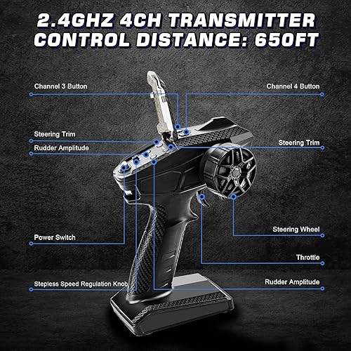 Miniatura 7 de Camiones RC sin escobillas 1/14 para adultos, camión todo terreno impermeable de 50 mph 4WD y sistema de carga rápida de 20 W con control remoto de