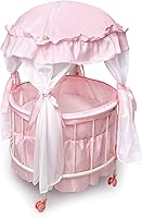 Vista 1 de Cuna para muñecas redonda con toldo y lecho Badger Basket Royal Pavilion (se ajusta a muñecas americanas)