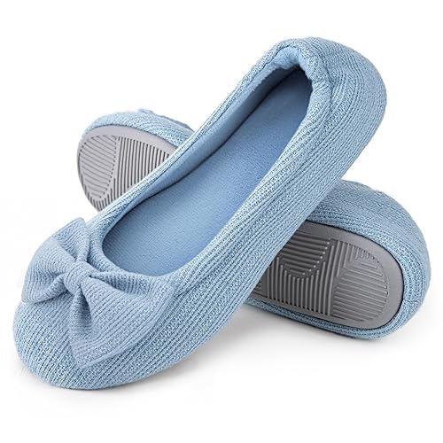 EverFoams Women's Ballerina Slippers Lightweight Comfy Memory Foam House Shoes