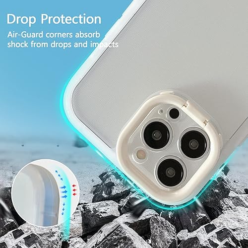 Miniatura 3 de EYZUTAK Funda con función atril para iPhone 13iPhone 14, 2 modos de soporte incorporado, soporte de anillo de cámara, transparente, suave, delgada,