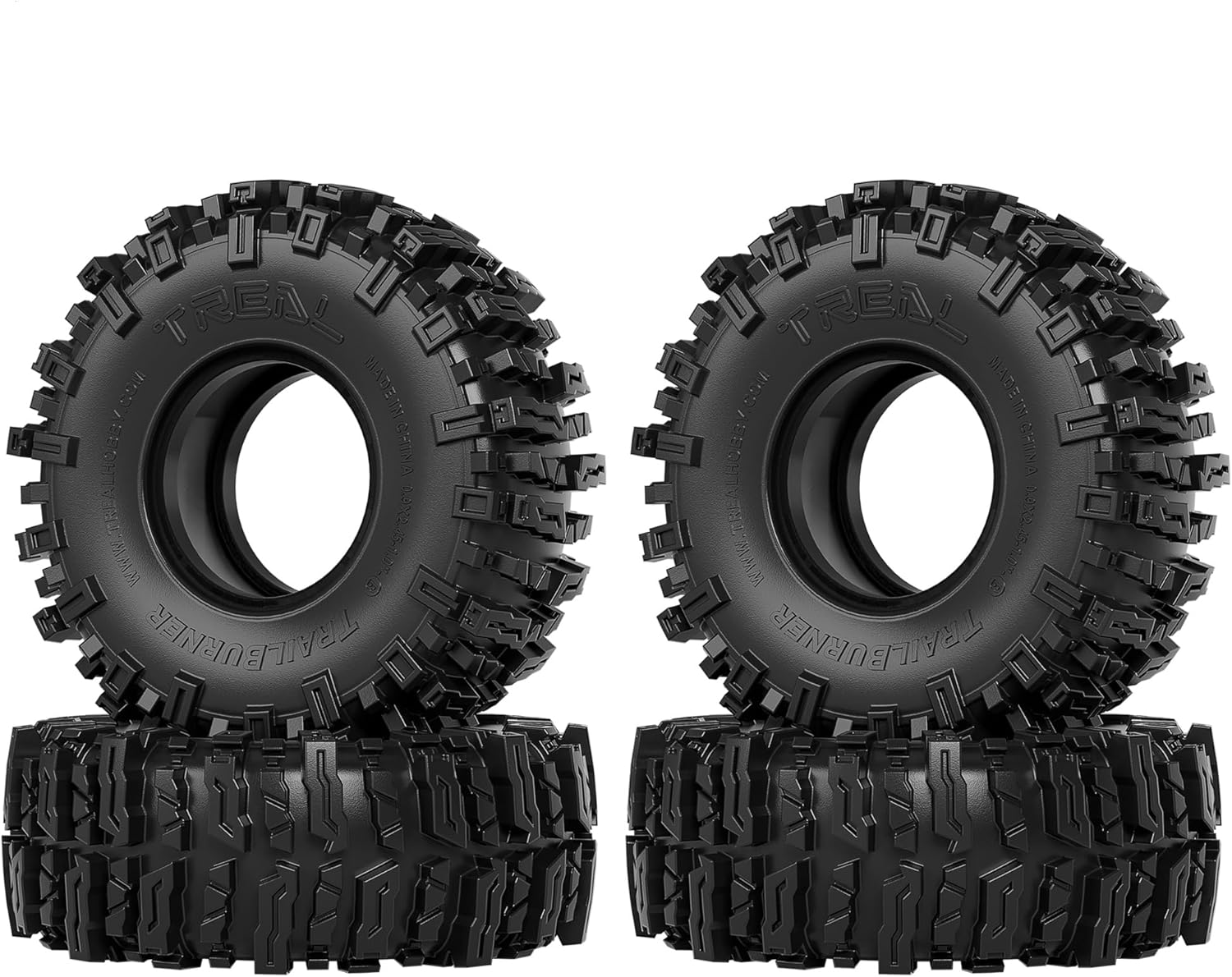 TREAL 1.0 Tires Soft Sticky RC Crawler Tires TrailBurner 62mm (4P) for 1/24 1/18 SCX24 AX24 FCX24 TRX4M