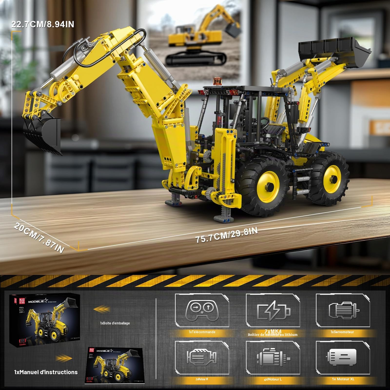 Mould King 17036 Pelle Chargeuse Technic – Kit de Construction Télécommandé par App avec Moteurs, Véhicule de Chantier (2239 Pièces) – Idéal Cadeau pour Adultes & Adolescents