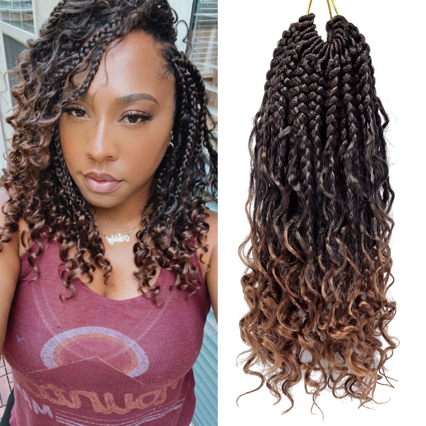 Buy Goddess Box Braids Crochet Hair 10 Inch 8 Packs Prelooped Bohemian