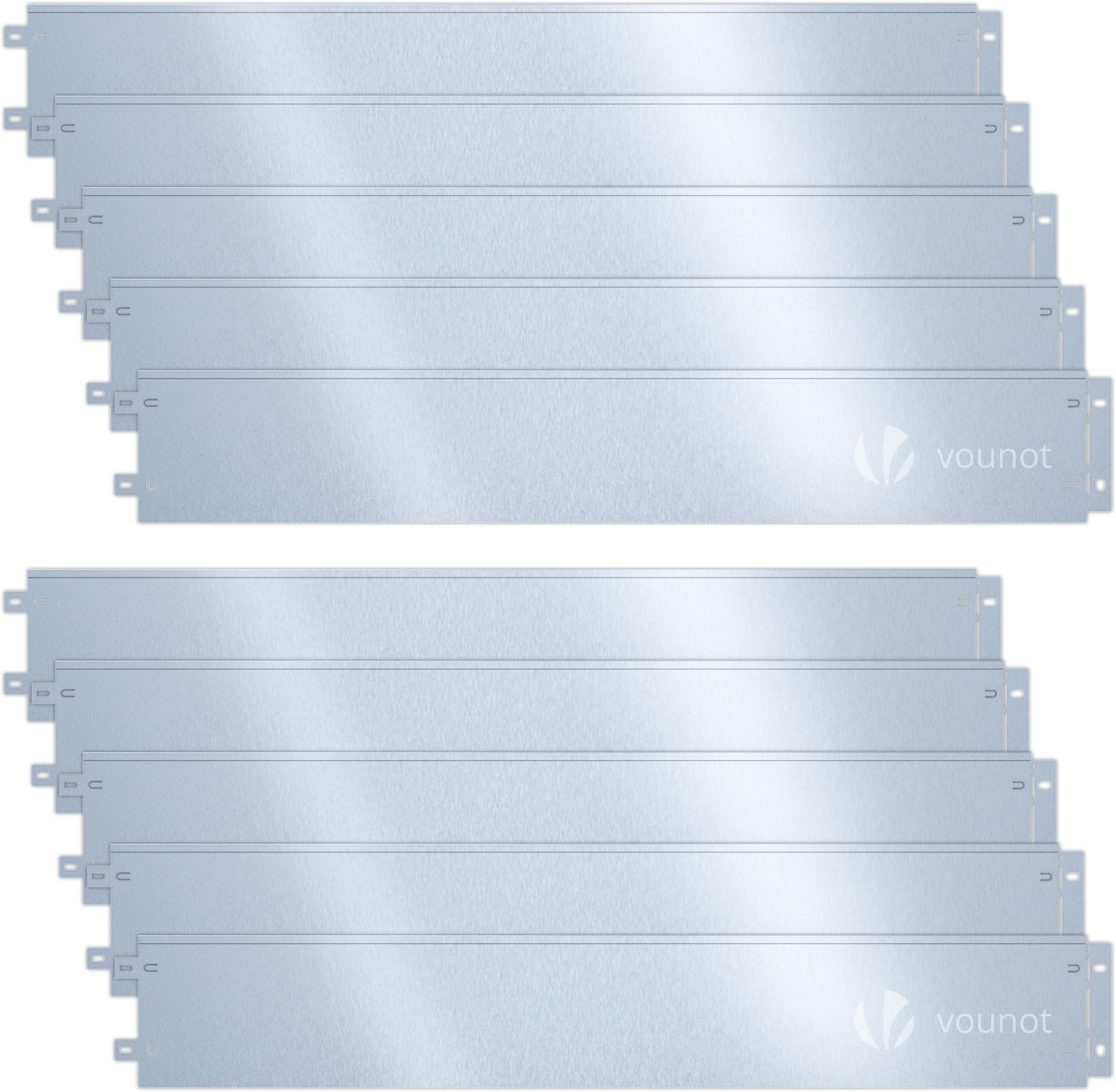 Bordo Per Prato In Metallo Zincato - 10 Pezzi Da 1m, Altezza 18cm, Flessibile E Resistente