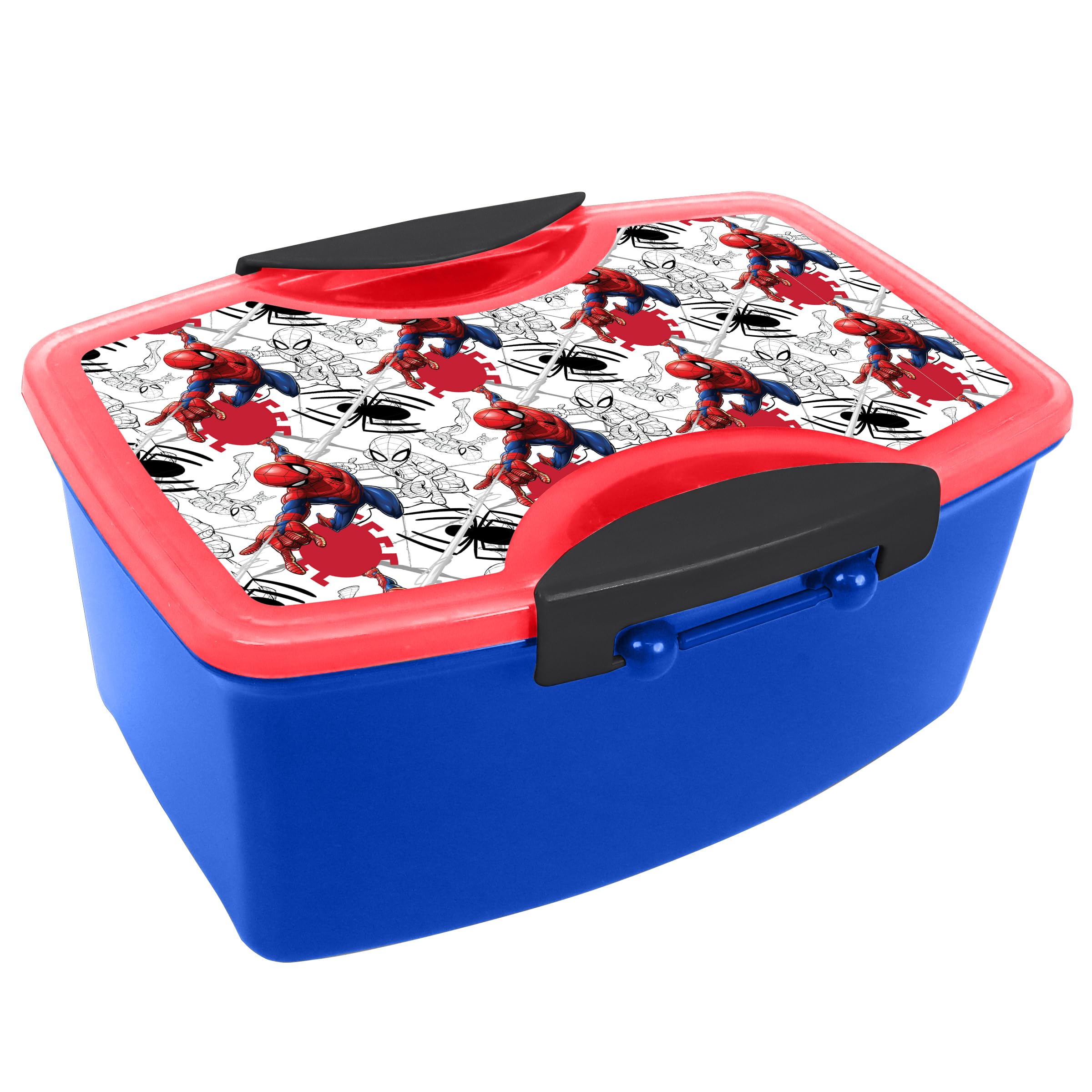 Spider Man Kids Leak-Proof Lunch Box with 2 Compartment BENTO-Style Tray, 1100ML Capacity, for Ages 3-7, Durable, Made with BPA-Free Materials