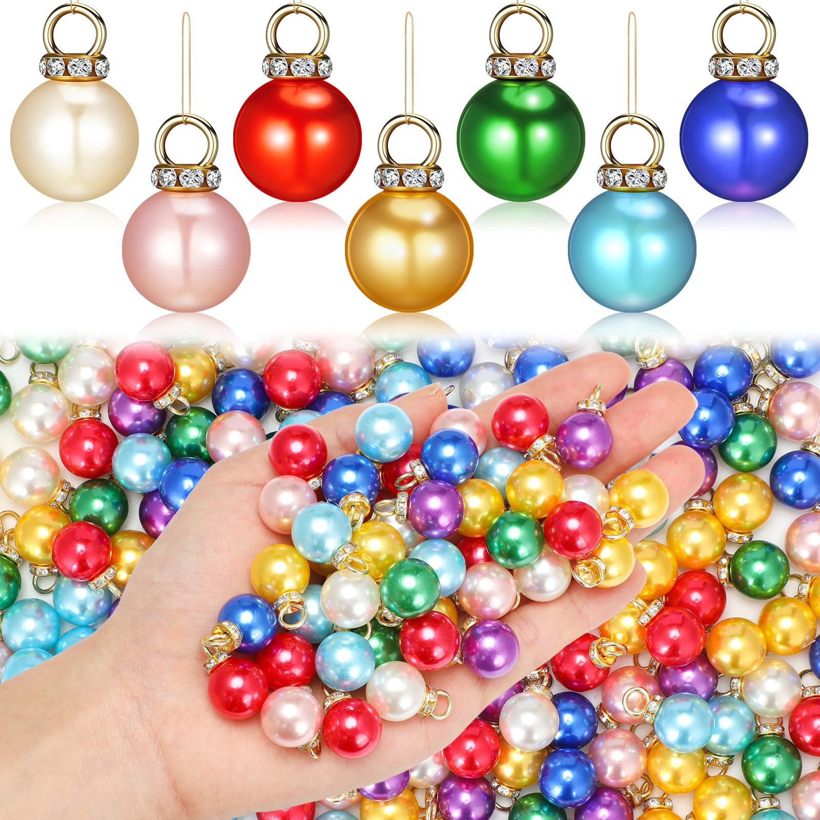 Mini boules de Noël de 200 pièces miniatures multicolores à suspendre