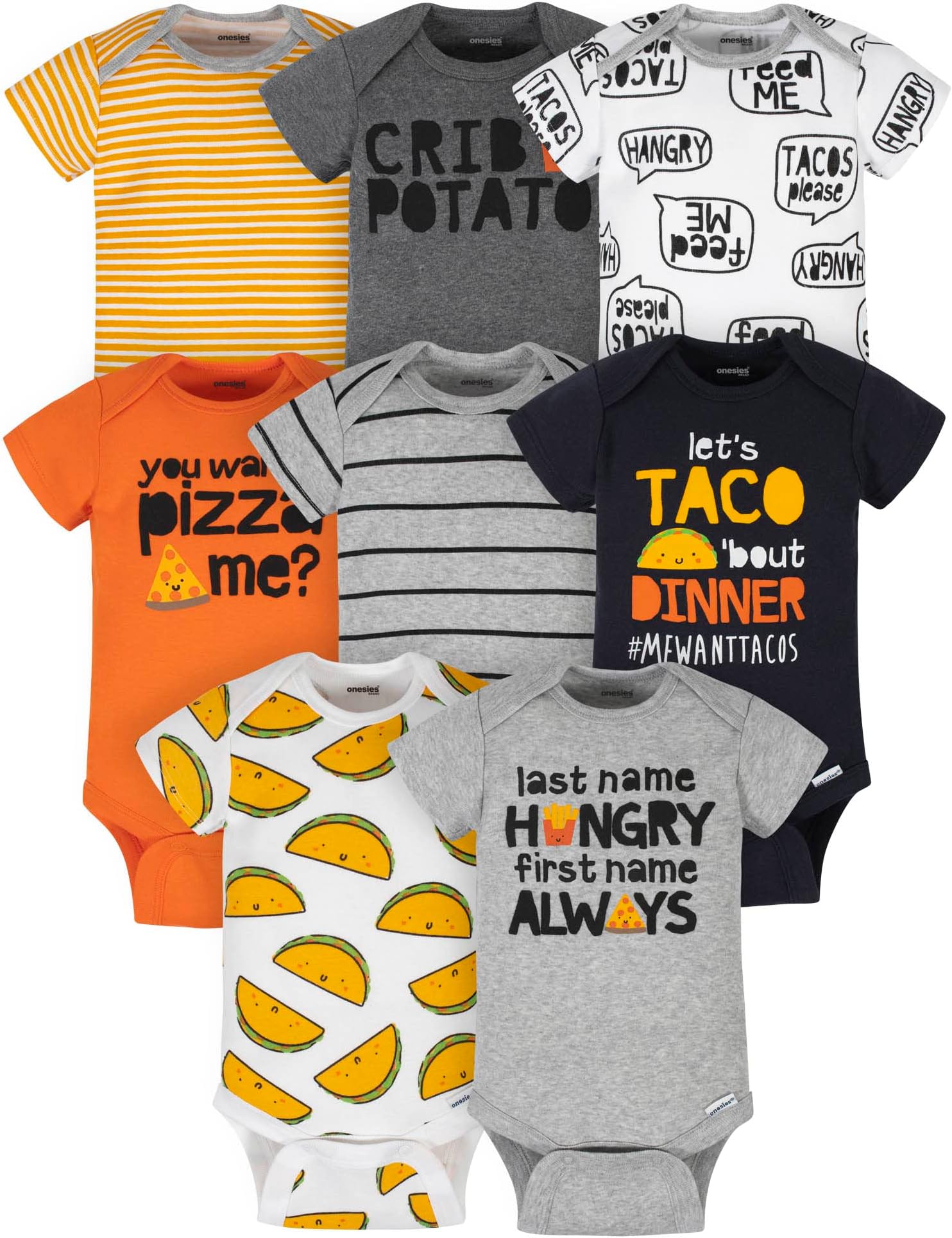 Onesies BrandBaby Boys 8-Pack Short Sleeve Mix & Match Bodysuits Shirt