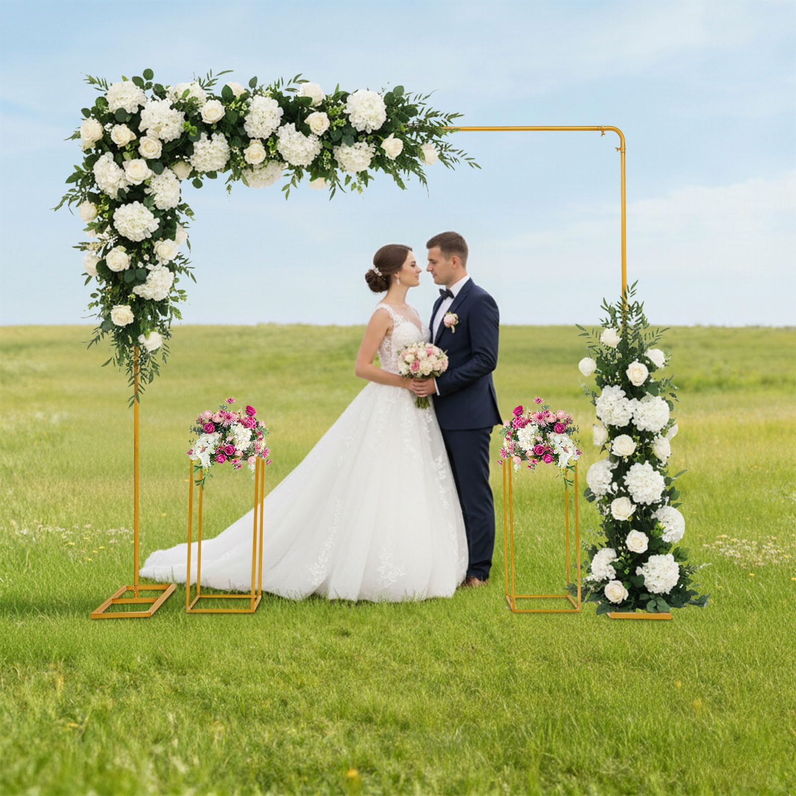 Arche de mariage - 2 x 2 m - Doré - Arche de ballons - Support de fleurs