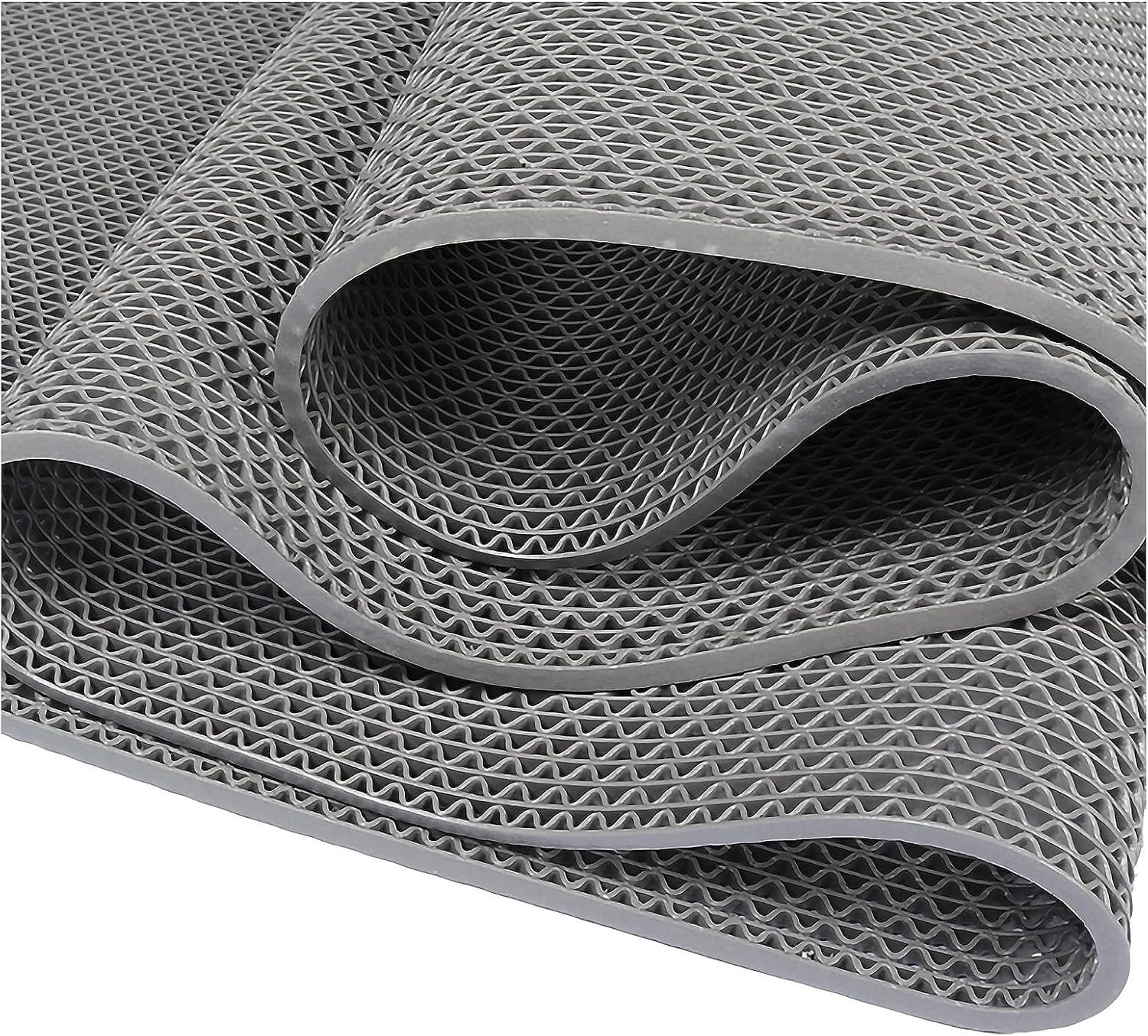 Hpthly Grey Pvc Non-Slip Drainage Mat Wet Area Floor Mat, Width 90Cm/120Cm, 5Mm/0.2 Inch Thick Swimming Pool Bathroom Drainage Mat,Gray-120Cmx300cm