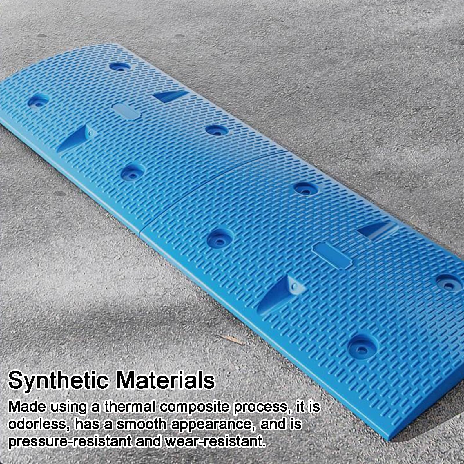 2 Badenes para Garaje, 50x30x3,5cm, Reductor de Velocidad para Garajes, Caminos de Grava, Asfalto y Hormigón, Capacidad de Carga: 30 toneladas, Llamativos(Blue)