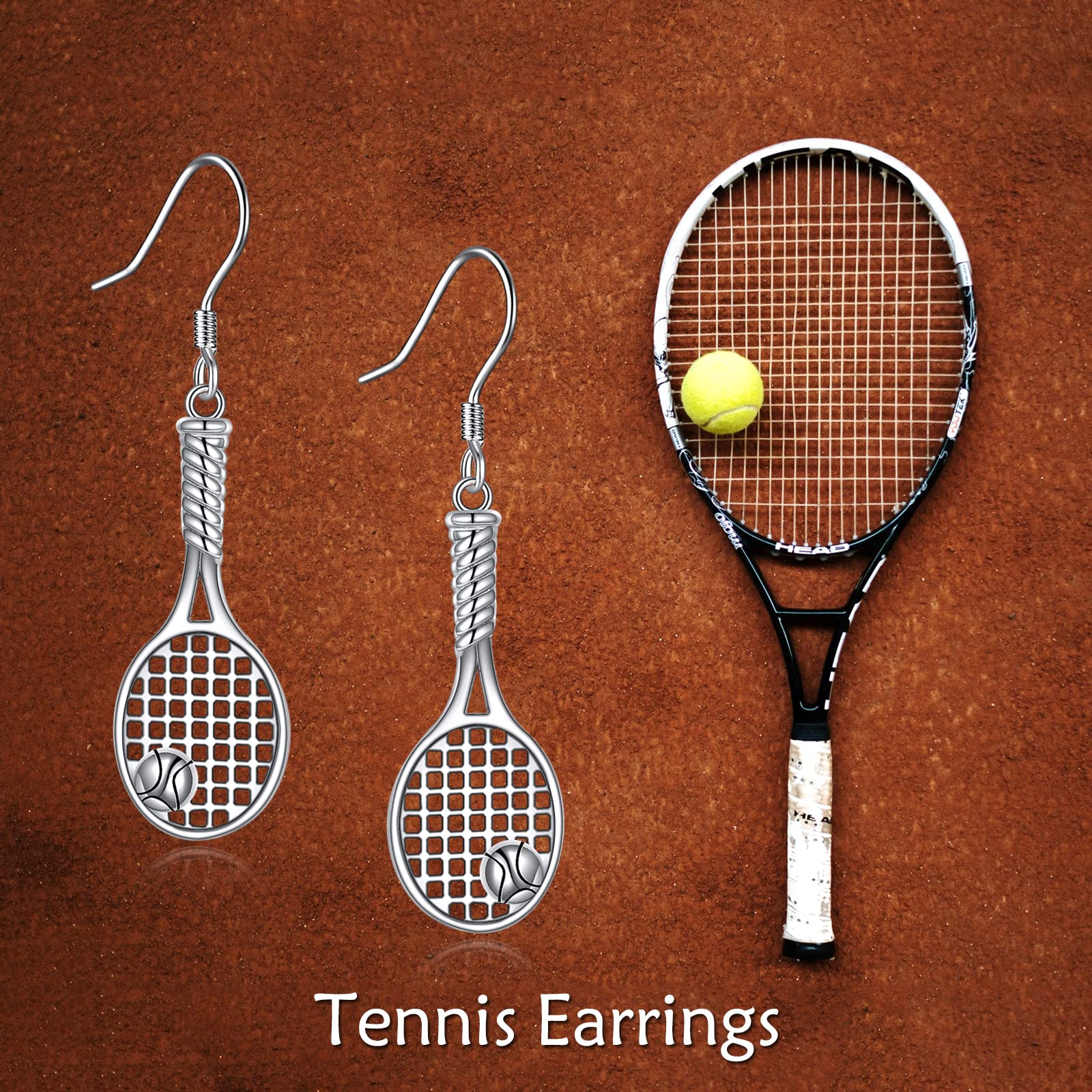 YFN Orecchini Tennis Argento Sterling Orecchini Racchetta Tennis Gioielli Regalo per Donna Uomo Bambina Ragazza
