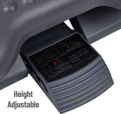 Miniatura 4 de Mind Reader Reposapiés, debajo del escritorio en el trabajo, ergonómico, altura ajustable, oficina, plástico, 18 pulgadas de largo x 13.5 pulgadas