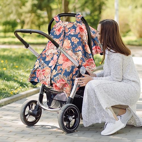 Miniatura 7 de Funda para asiento de automóvil para niñas, cubierta de asiento de automóvil para bebé, cubierta de asiento de automóvil Peekaboo con apertura Minky