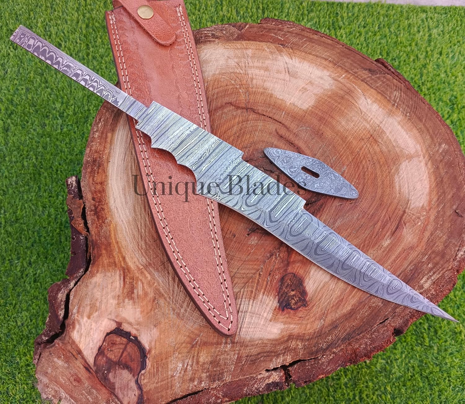 Blank Blades, DAMASCUS STEEL Blank Blades For Knife Making, Knife Making Supplies' Camping, Survival, Blades (Hunt 43.18 CM)