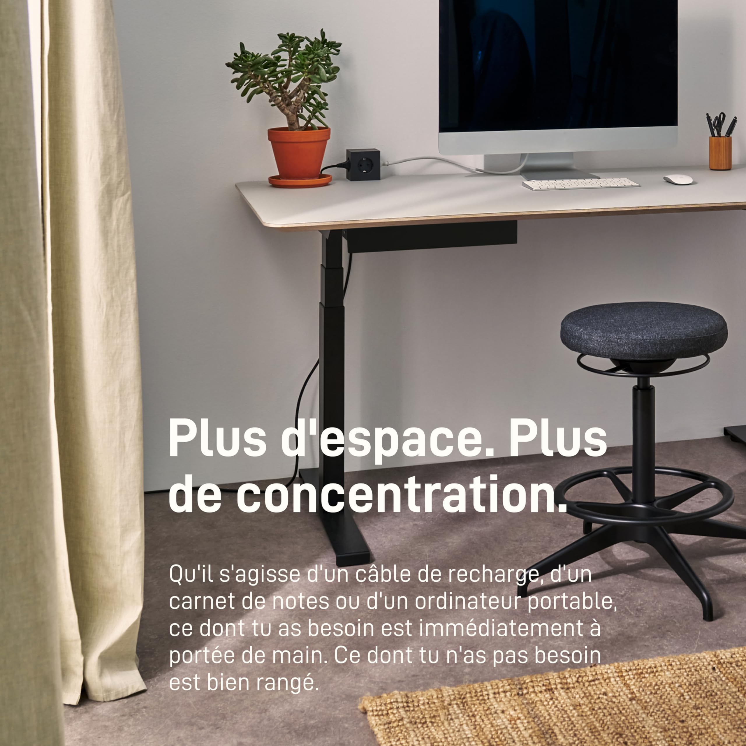 Natural Goods Berlin 1 tiroir EXPERT en métal noir avec tapis antidérapant – 35 x 25 x 5 cm – Tiroir sous bureau à monter soi-même – Tiroirs sous meuble de bureau