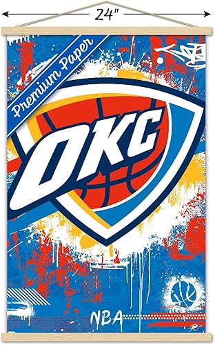Miniatura 3 de Trends International NBA Oklahoma City Thunder - Póster de pared con logotipo Maximalist 23 con marco magnético