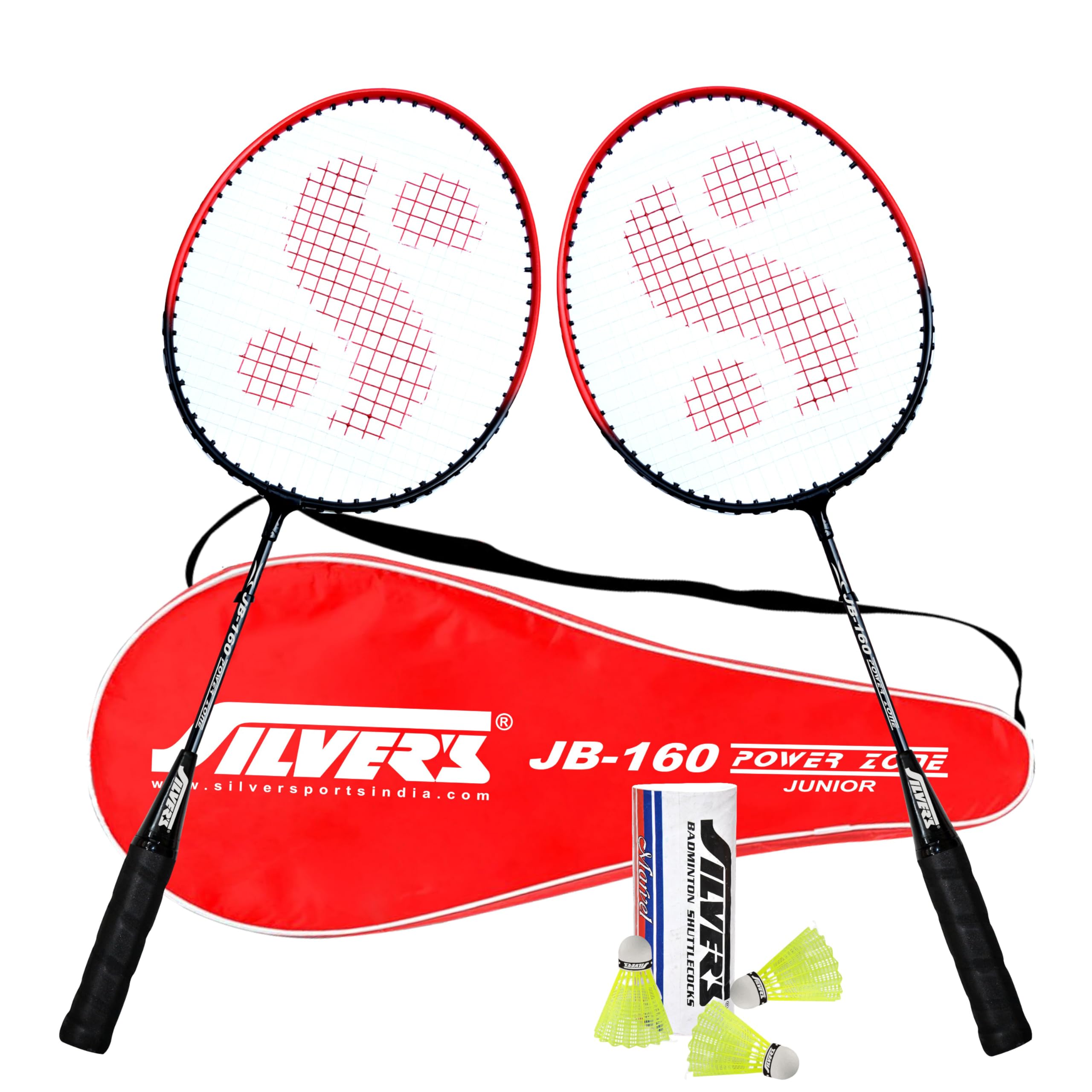 Silvers JB-160 Junior Badminton Kit (2 Junior Racquets with Full Cover, 1 Box Shuttlecock Pack of 3) (B0D9H1KV9R) Amazon Price History, Amazon Price Tracker