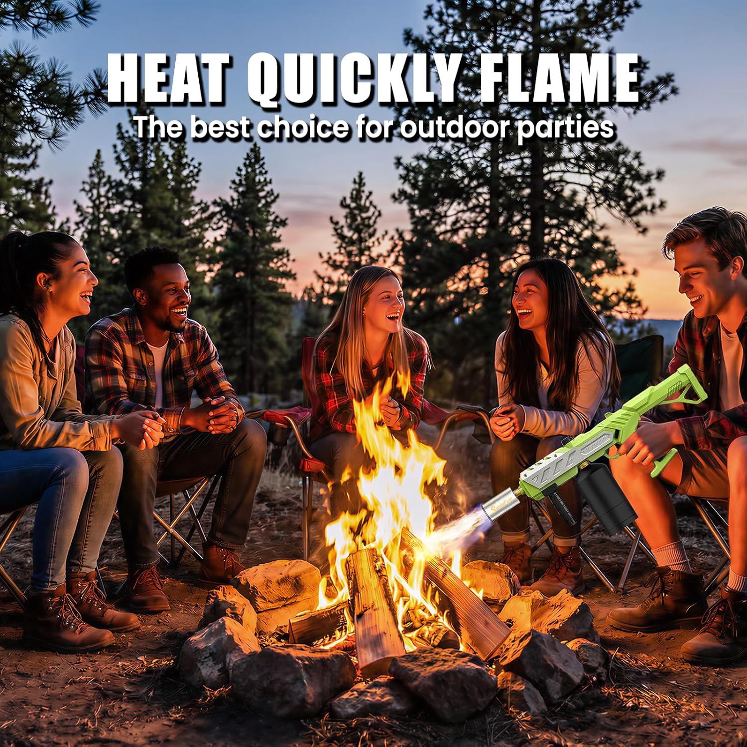 Powerful Propane Torch Gun with Adjustable Flame, Blow Torch Flamethrower Gas Welding Kit for BBQ, Searing Steak, Camping & Charcoal Torch Lighter (Tank Not Included)