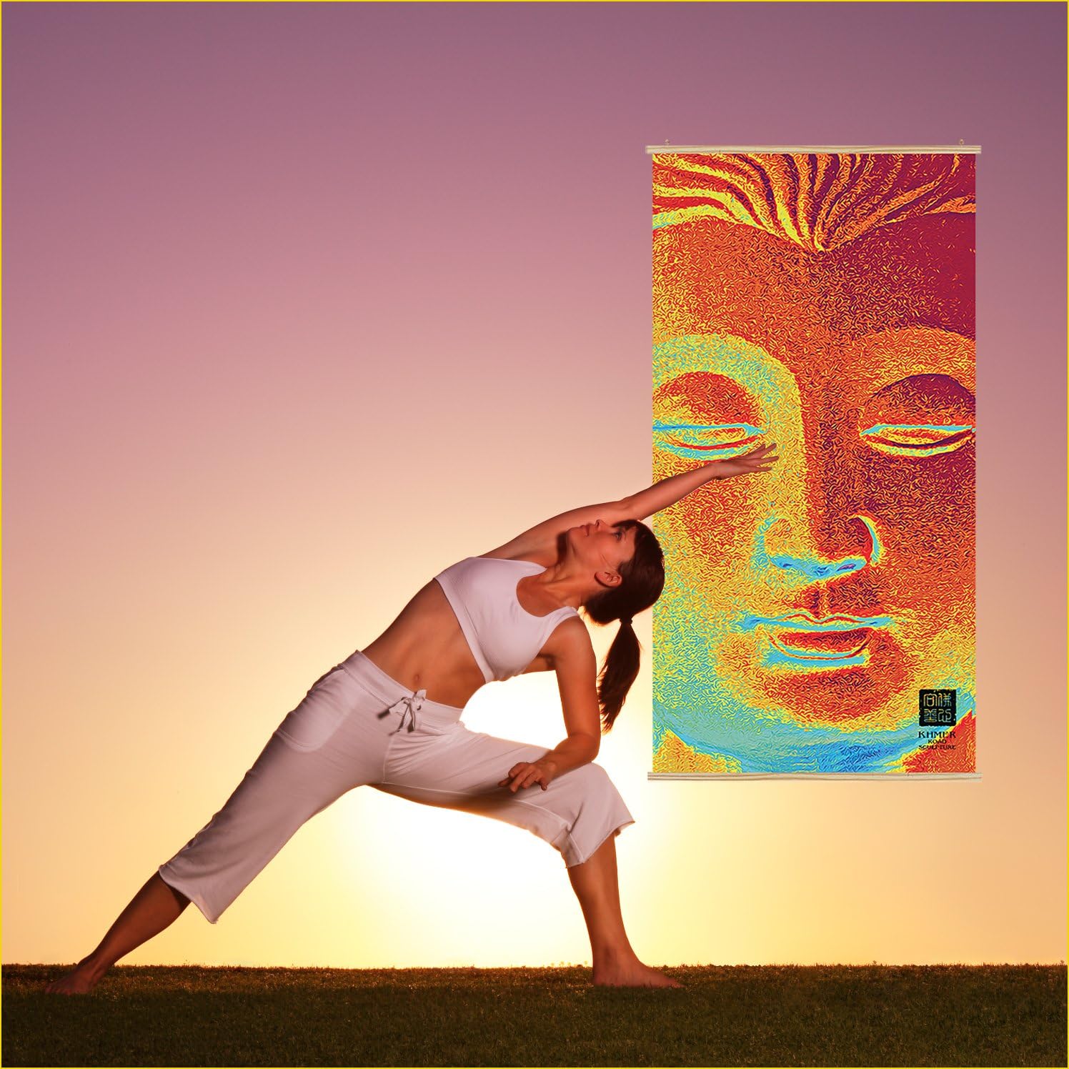 SUPERIOR QUALITY Large Buddha Poster Printed On Heavy Cloth With Deep Pigment Inks - Striking Large Buddha Canvas For Your Home Or Spiritual Space - Large Buddha Wall Art GCK-029