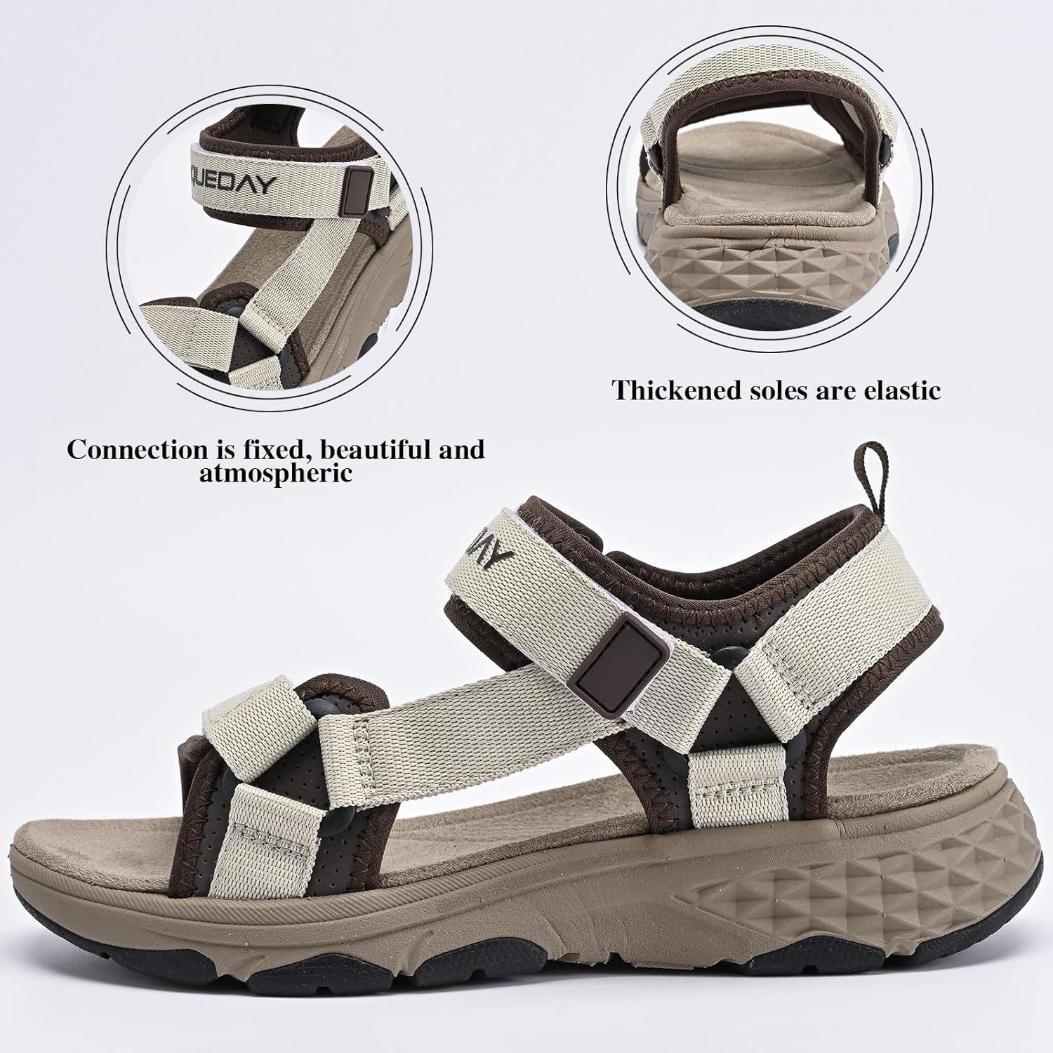 Queday Womens Mens Sport Sandals Outdoor Hiking Sandals with Arch Support Comfortable Athletic Beach Sandals for Travel Walking Trekking Camping
