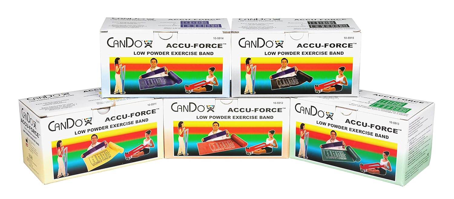 CanDo 10-5925 AccuForce Exercise Band, 50 yd Roll, Black-X-Heavy