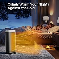 Vista 6 de Space Heaters for Indoor Use, CCGIRU 1500W Electric Fast and Safety Heaters with 70°Oscillating, Remote,PTC Ceramic Heater for Office Bedroom