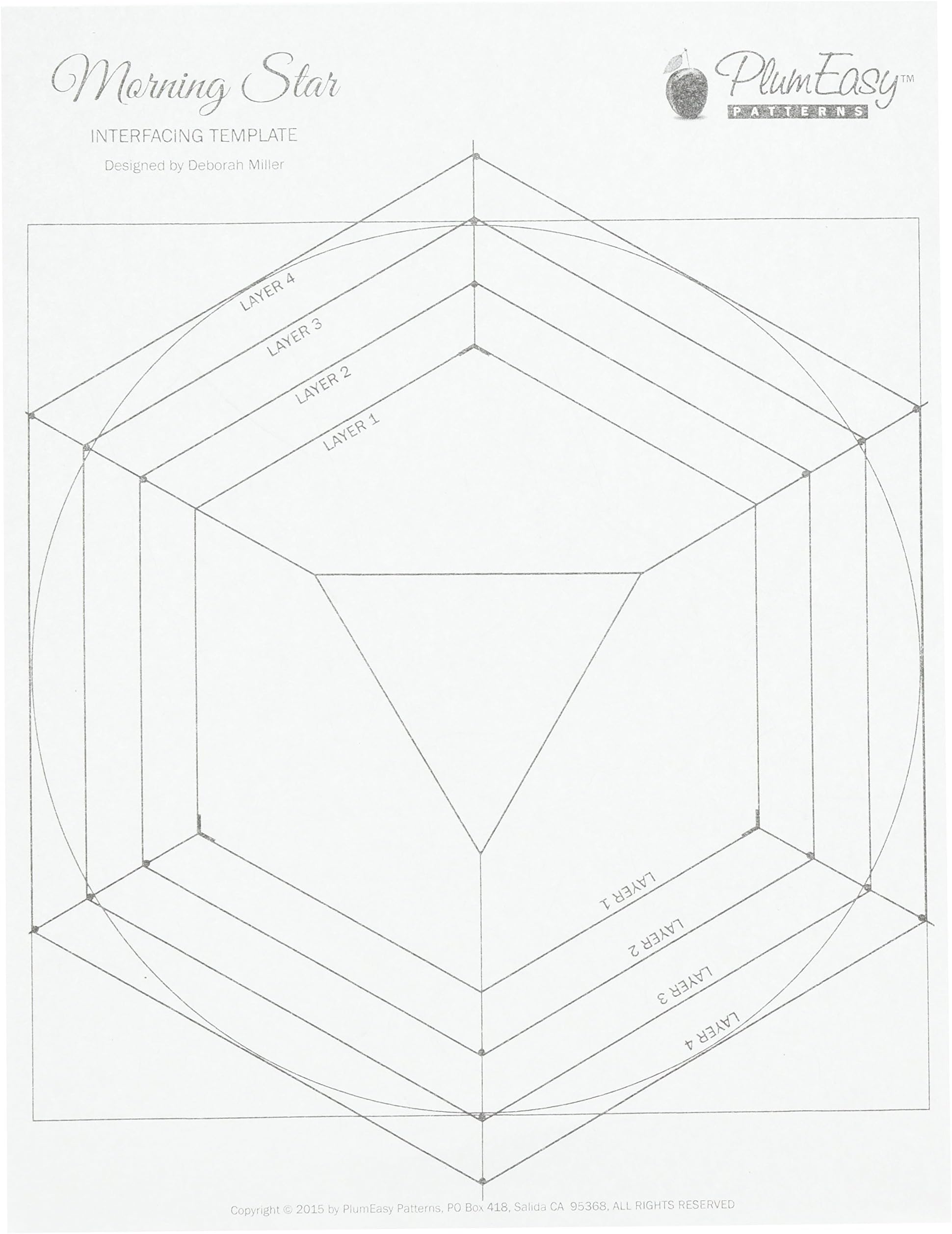 Morning Star Interfacing Template by Plum Easy Patterns - 12pk