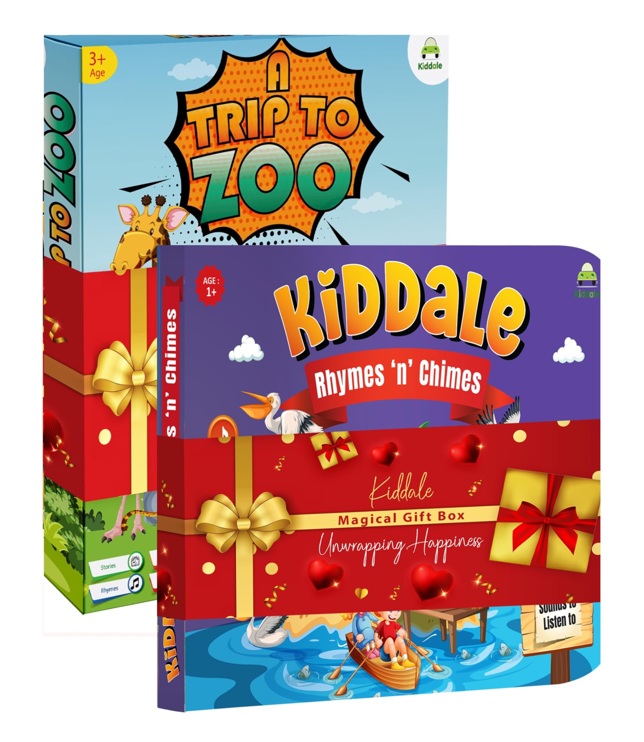 Sponsored Ad - Kiddale 2-Pack Educational Sound Books Zoo Adventure & Nursery Rhymes | Gift for Toddlers 2-5 | Musical, Interactive & Fun!,Multicolor