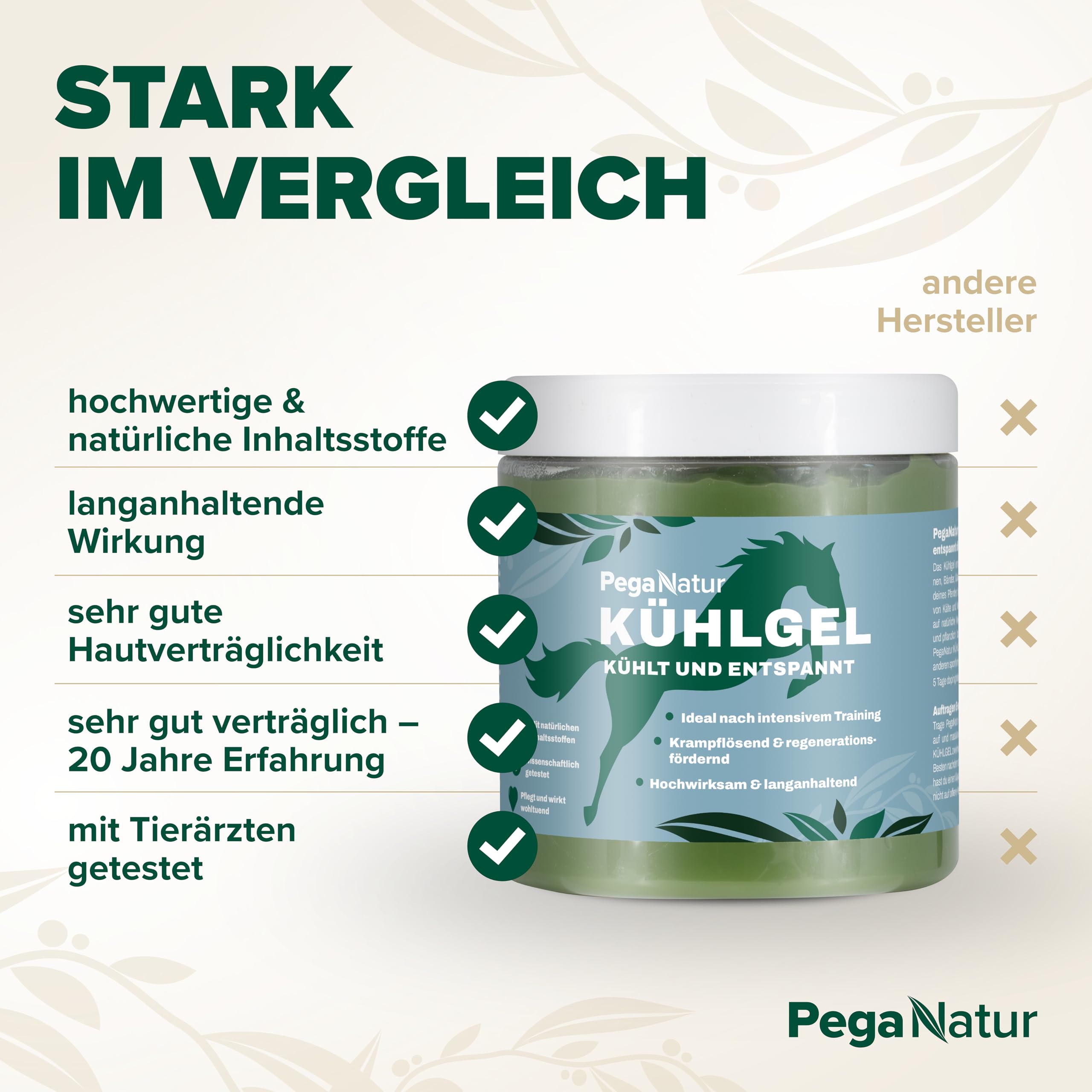 Kühlgel 500ml Pferdebalsam wärmend und kühlend [extrastark] Pferdebalsam kühlend mit Arnika und Kampferöl bei Gelenkschmerzen Pferde Muskelentspannung Horse Pferd Entspannung Pferdesalbe