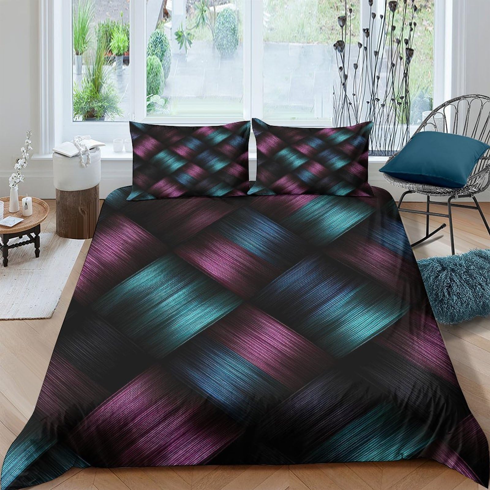 GPLZQXKJNH Galaxy Starry Sky Duvet Cover 3D Printed Microfiber Bedding Set with 2 Pillowcases for Bedroom Decor and All Seasons Use Single（135x200cm）