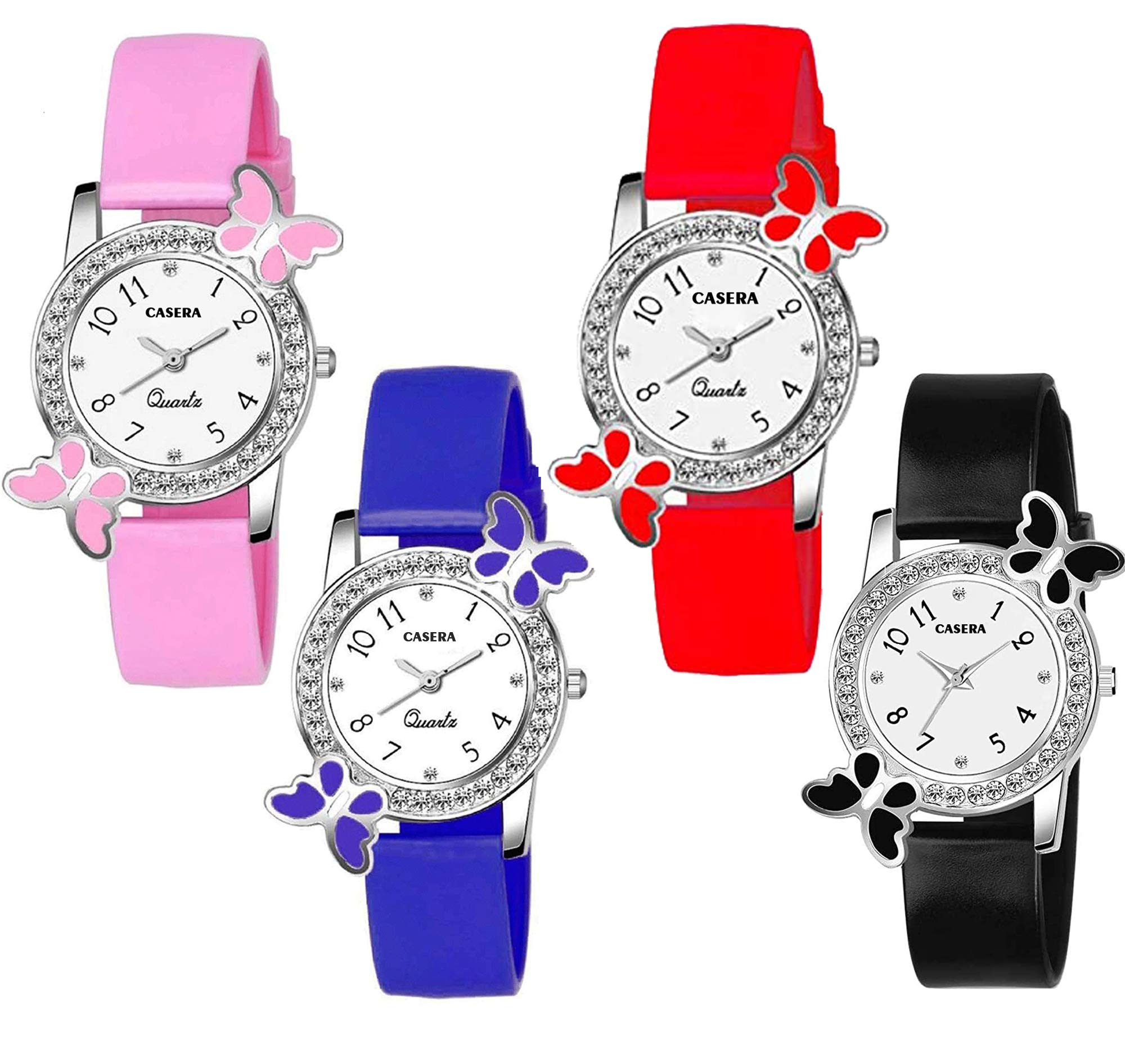 casera Analog Pack of 4 Butterfly Stylish Dial Rubbers Strap Girls Watch (B08QFZLXQM) Amazon Price History, Amazon Price Tracker