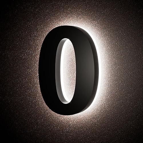 Números de casa LED retroiluminados de 5 pulgadas para exteriores, número de dirección flotante de acero inoxidable, números de casa modernos