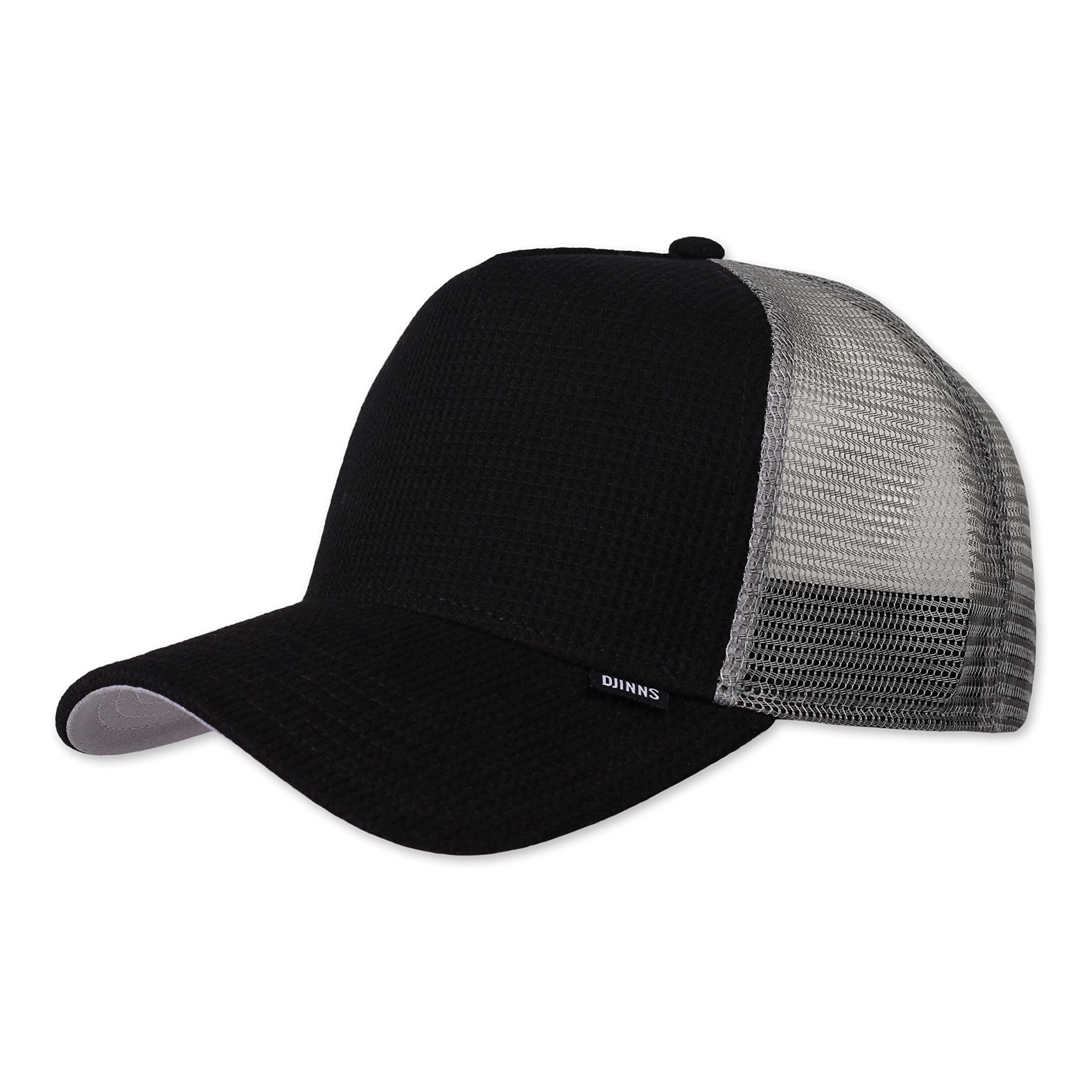 Djinns Trucker Cap Mesh Hat, WaffleJersey, Black, Unisex