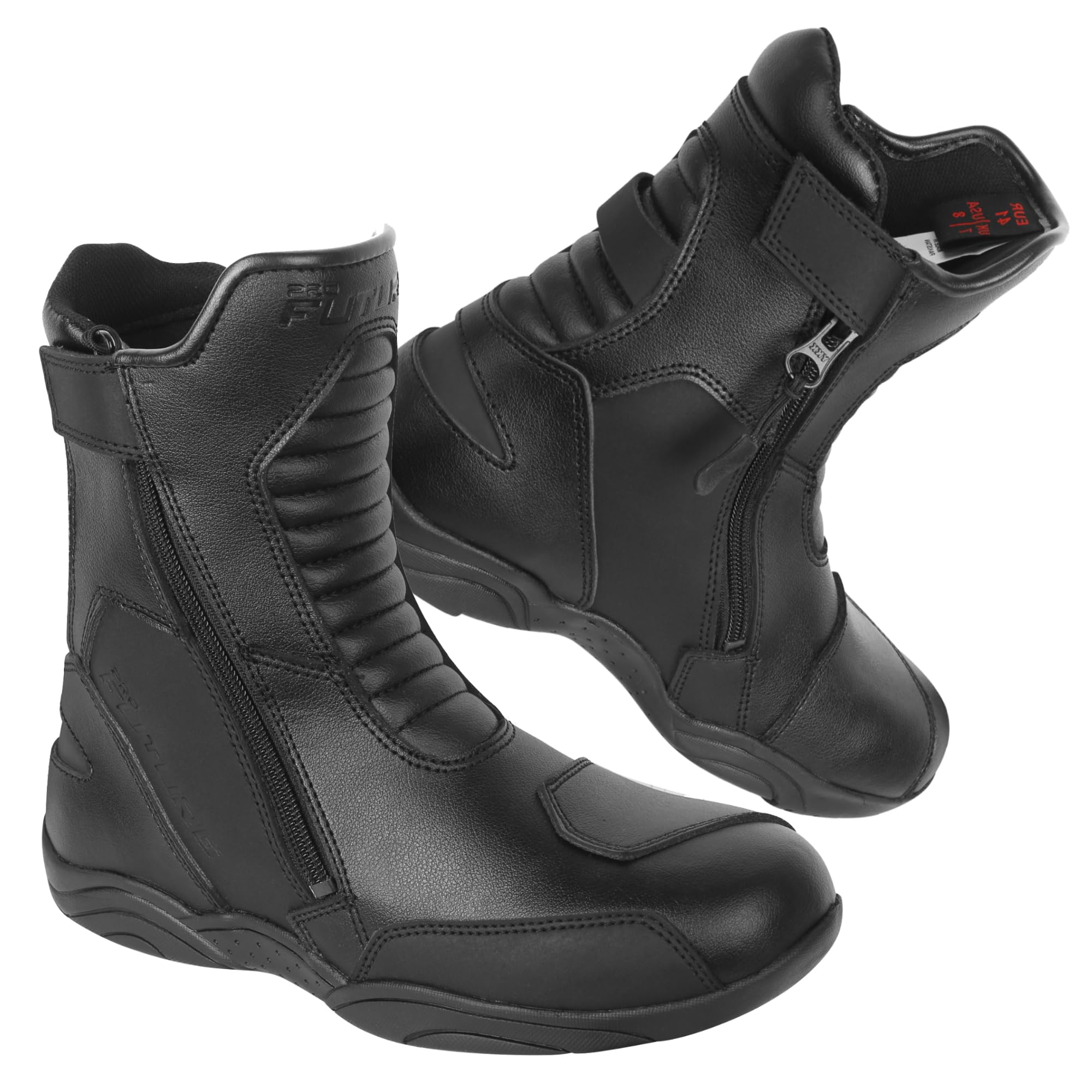 Stivali Moto Unisex in Pelle con Protezioni Rinforzate, Suola Antiscivolo e Chiusura Stivali da Moto da uomo