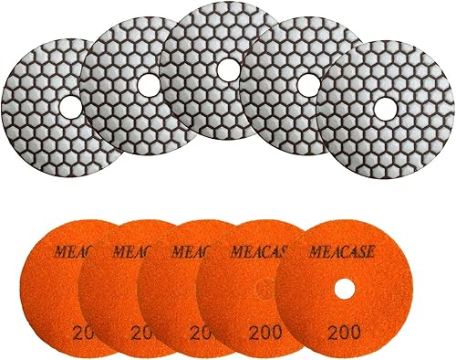 Miniatura 7 de 10 almohadillas de pulido de diamante seco de grano de 4 pulgadas 50 para pulido en seco, azulejos de porcelana, granito y piedra de mármol
