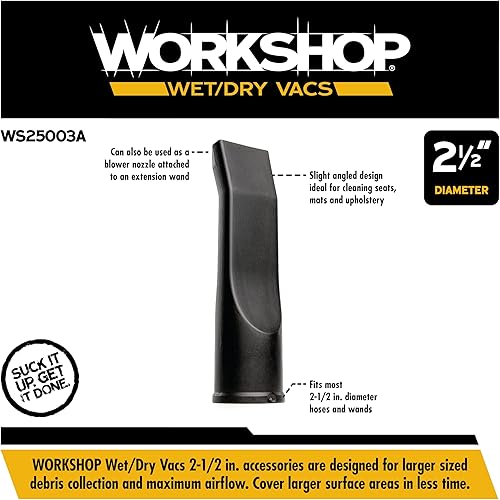 Miniatura 3 de WORKSHOP Wet/Dry Vacs Shop Vacuum Accessories WS25003A Car Nozzle Attachment for Wet Dry Vacuum Cleaners, Fits 2-1/2-inch Extension Wands and Hoses