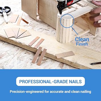 meite 23 Gauge Pin Nails, 3/8-Inch Micro Headless Piner Nails - Galvanized 23GA Pins Nails for Nail Gun, Ideal for Fine Woodworking and Trim Work (10,000 Counts)