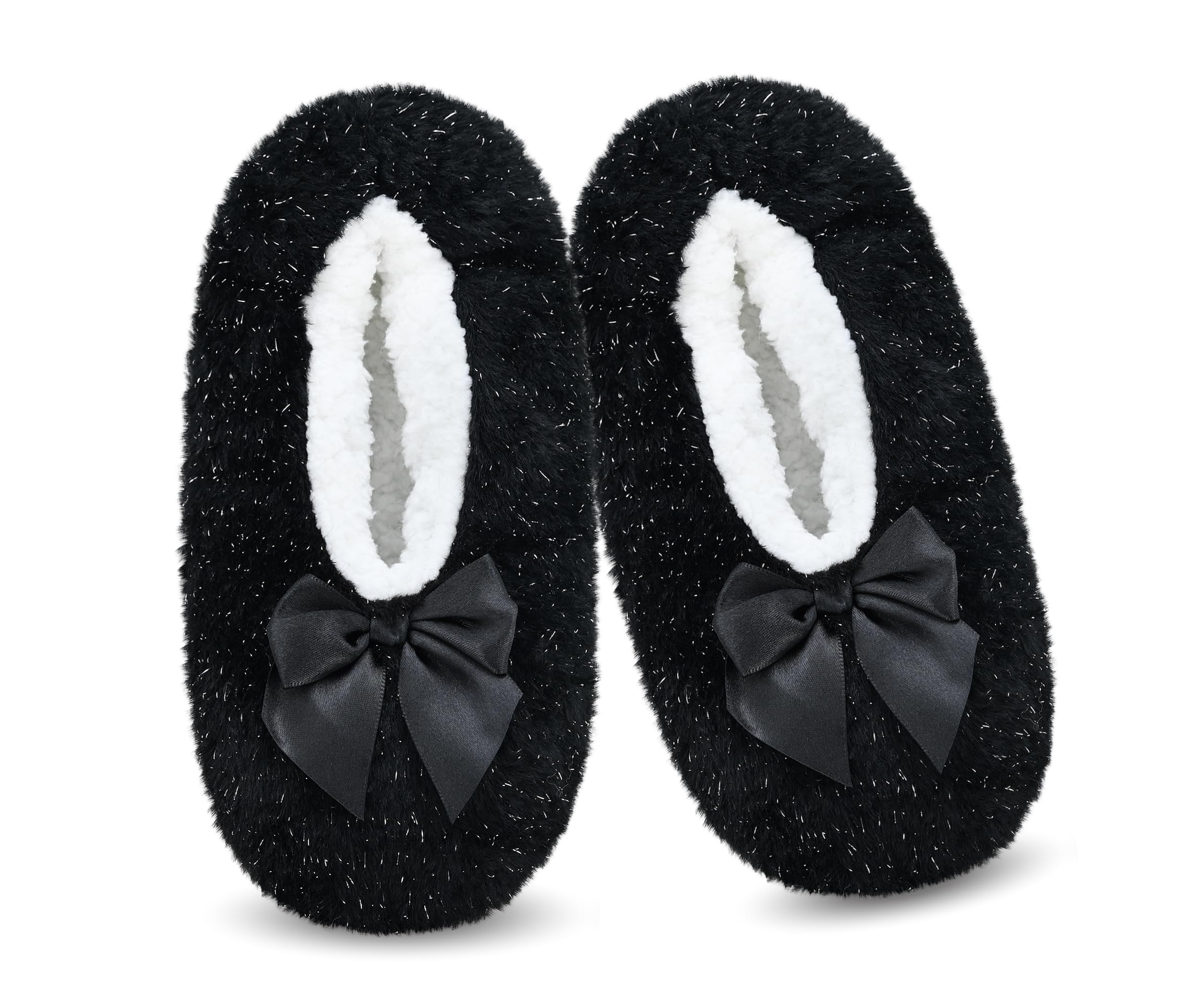DICUIRD Womens Fleece Slipper Socks Non-Slip Grippers Indoor Slippers