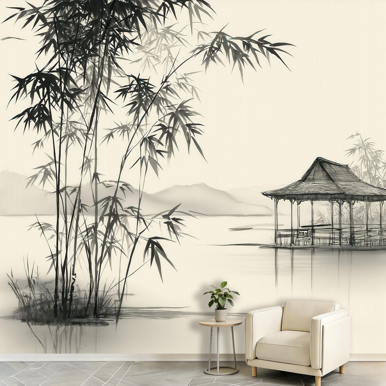 Papier Peint Bambou Chinois pour Créer un Salon Esprit Zen Asiatique